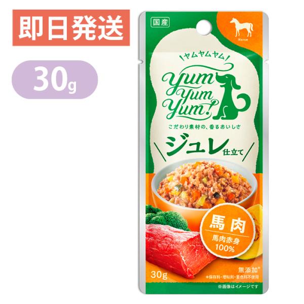 ヤムヤムヤム ジュレ仕立て 馬肉 30g yum yum yum！ 国産 無添加 ドッグフード ウェ...