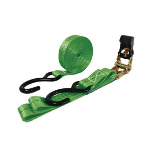 タイダウンベルト (荷締めベルト) 25mm×5m 耐荷重265kg 破断荷重800kg Sフック付き | 荷締め バイク運搬 固定用 ラチェットベルト ラッシングベルト