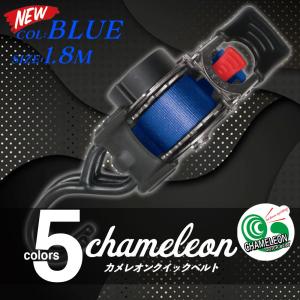 (4本セット)カメレオンクイックベルト 幅25mm×ベルト全長1.8m【ブルー】