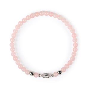 Karma and Luck  Loving Support  レディース 本物のローズクォーツストーン 925スターリングシルバー 真鍮 邪眼 ネガ