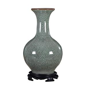 HGVVNM Antique pottery official kiln cracked glaze flower arrangement vase