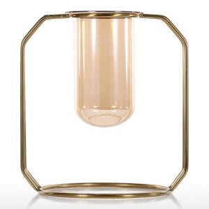 JYDQM Geometric Flower Pot Modern Sculpture Metal Ornament Indoor Outdoor V