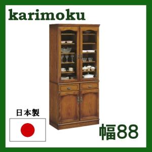 カリモク  食器棚 幅88  EC3080NK  ブナ材  送料無料｜yorokobi