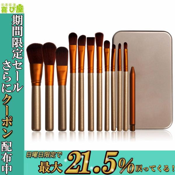 メイクブラシ 化粧ブラシ セット プロ仕様 12本 ブラシケース付き 誕生日 フェイスブラシ チーク...
