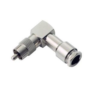 ジェフコム デンサン LRCA-3CTL 同軸L型コネクター(圧着レスタイプ) 3C・RCAプラグ ...