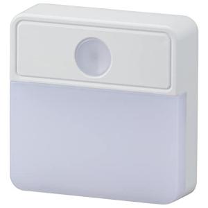 明暗センサー式 電球色 NIT-ALA6MSQ-WL 薄型LEDナイトライト OHM