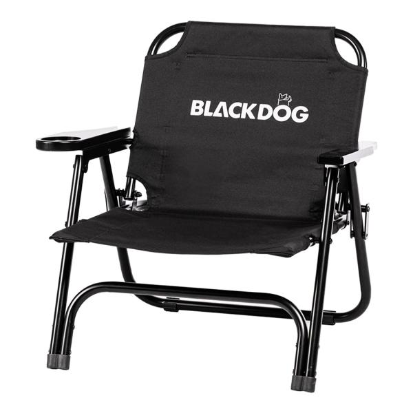 BLACKDOG(黒犬) アウトドアチェア 折り畳み ドリンクホルダー付 耐荷重150KG 一秒収納...