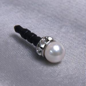 本真珠 スマホ イヤホンジャック アクセサリー あこや真珠 7mm スワロフスキー スマホピアス ロンデル イヤフォンジャック ホワイトデー ギフトに プレゼントに
