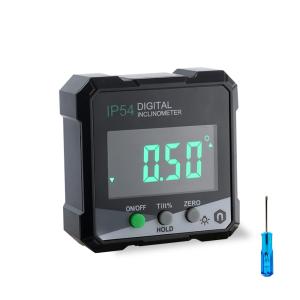 デジタル角度計 IP54 90° 角度 傾斜 検出ポータブルデジタル傾斜計 LCDディスプレイ 防水防塵 0-360°小型傾斜計 持ち運び便利 絶対相対測定 小型 ミニ｜yorozuya2