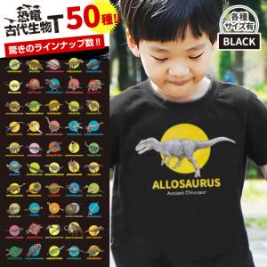 恐竜 古代生物 Tシャツ 全50種 ダイナソー ジュラ紀 白亜紀 化石 古代 肉食 草食 怪獣 ジュラシック サウルス キッズ メンズ レディース 爆買