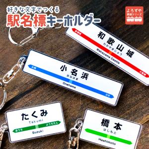 名入れ リアル な 駅名標 の 名入れ アクリル キーホルダー 電車 名前 駅名 新幹線 駅 特急 SL 地名 路線