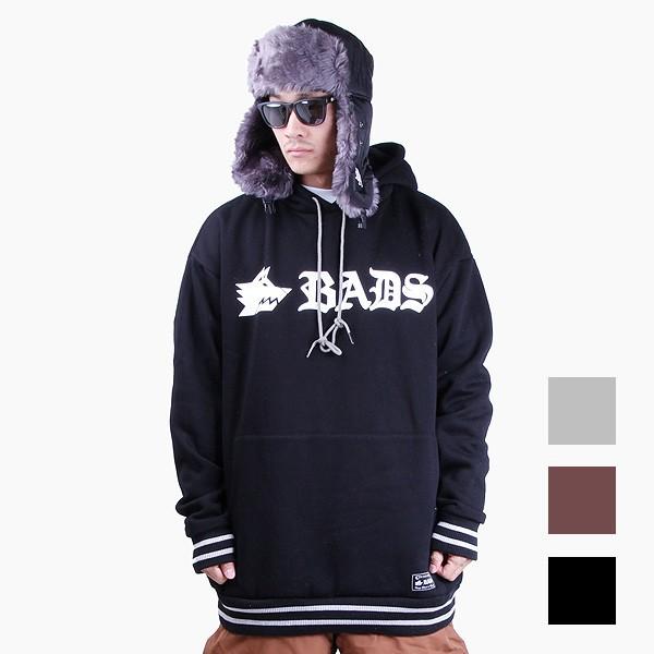 ダボ感 ビッグサイズ BADS バダス BASIC RIB HOOD Black ブラック ベーシッ...