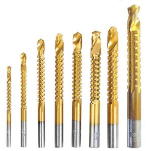 Kimlonton 8本入りセットツイストドリルビット チタンコーティング麻花ドリルビット