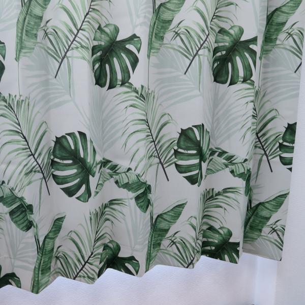 遮光カーテン KOジャングル 植物柄 幅100cm×丈135cm2枚 形状記憶加工付