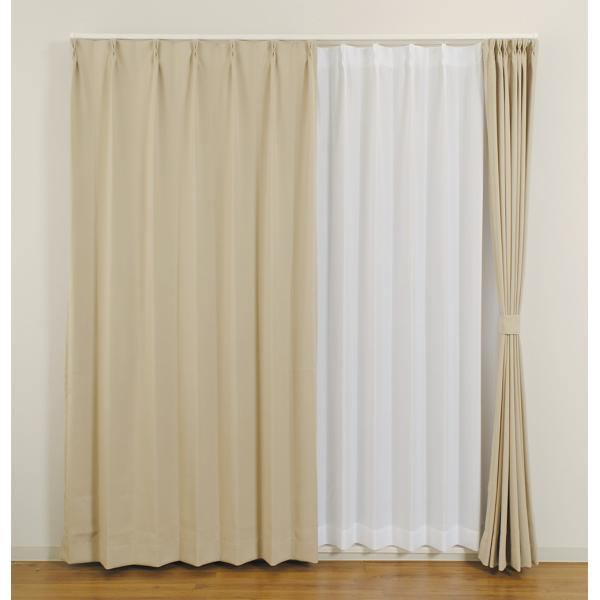防炎カーテン ベージュ べルーイ 幅100cm×丈120cm2枚 遮光カーテン 遮光1級 防炎加工（...