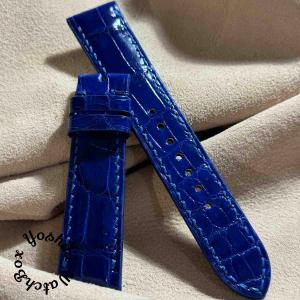 cro-1721 クロコダイル レザー 腕時計 ベルト グレー (ラグ幅22 mm
