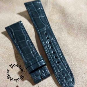cro-1660 クロコダイル 腕時計ベルト ブラック ラグ幅18 mm cro-1907 クロコダイル 腕時計 ベルト ブラック (ラグ幅21 mm