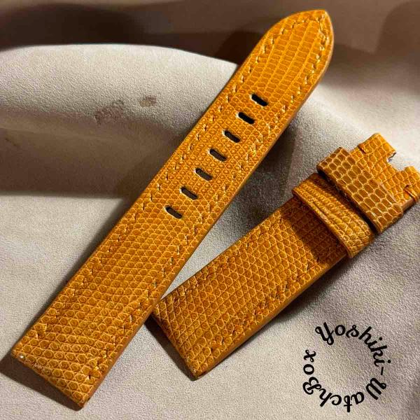 liz-293  リザード レザー 腕時計 ベルト オレンジ (ラグ幅22 mm - バックル幅20...