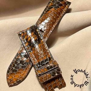 pyt-152 パイソン レザー 腕時計ベルト ブラウン (ラグ幅22mm