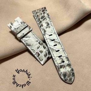 pyt-138 パイソン レザー 腕時計ベルト ホワイト (ラグ幅20mm