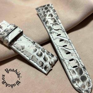 pyt-151 パイソン レザー 腕時計ベルト ホワイト (ラグ幅22mm