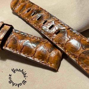 pyt-153 パイソン レザー 腕時計ベルト ブラウン (ラグ幅22mm