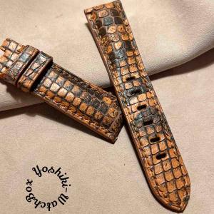 pyt-152 パイソン レザー 腕時計ベルト ブラウン (ラグ幅22mm