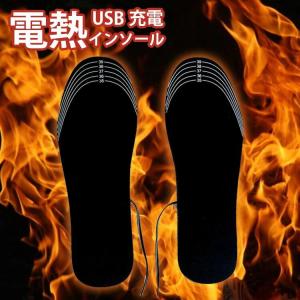 電熱インソール 中敷き ヒートインソール USB充電 電熱 インソール 衝撃吸収 パッド 防寒 保温 冷え性対策 洗える サイズ調整 軽量｜yoshimi-ya