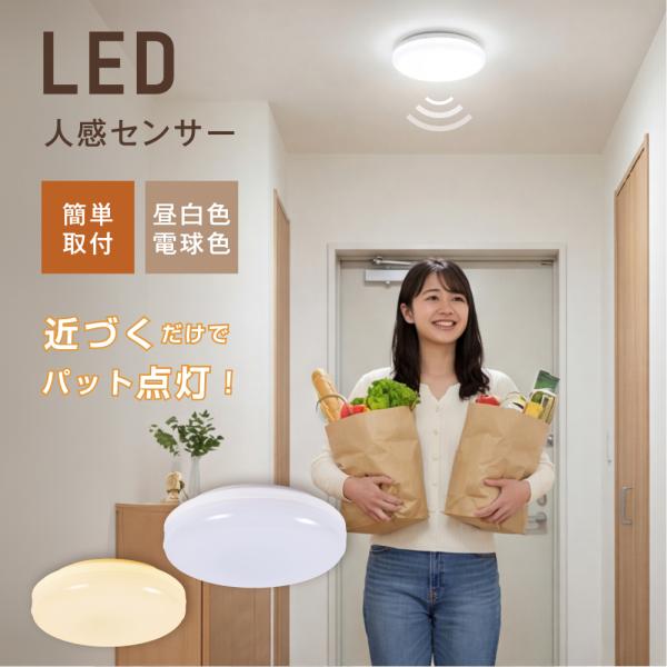 LED コンパクト センサーライト コンセント 人感センサー 付き ライト 節電 自動点灯 明るさ ...