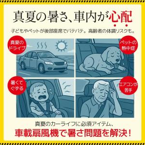 新発売!2026年モデル 車 扇風機 後部座席...の詳細画像1