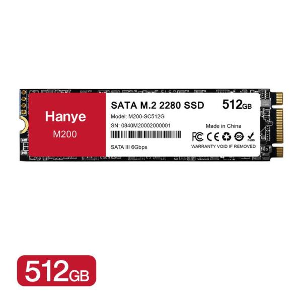 Hanye SSD 512GB 内蔵 SATA M.2 2280 SATA III 6.0Gb/s ...