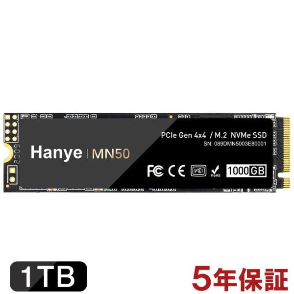 Hanye SSD 1TB PCIe Gen4x4 M.2 NVMe 2280 3D TLC R:4...