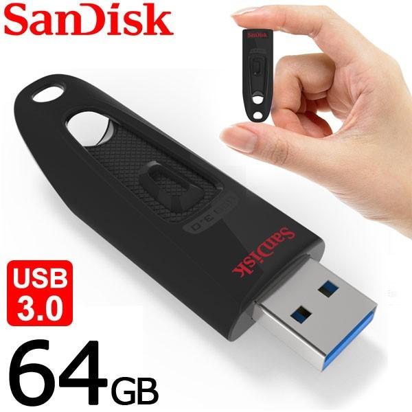 USBメモリ 64GB サンディスク Sandisk ULTRA USB3.0 高速 100MB/ｓ...