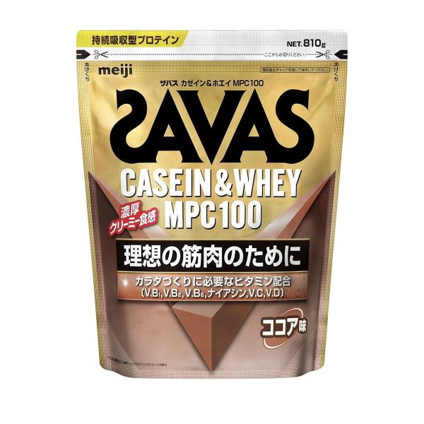 明治 ザバス　SAVAS カゼイン&amp;ホエイ MPC100 ココア味 810g プロテイン　トレーニン...