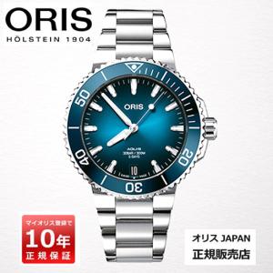 ORIS AQUIS デイト キャリバー400 400 7769 4135-07 8 22 09PEB　自動巻き メンズ 腕時計 ダイバーズウォッチ 300m防水【正規10年保証 】41.50 mm｜yosii-bungu