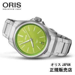ORIS プロパイロット Xカーミットエディション 01 400 7778 7157-Set 39ミリ サイズ 自動巻き メンズ 腕時計  チタン製 キャリバー400　10年保証｜yosii-bungu