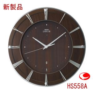SEIKO EMBLEM 電波掛け時計 HS524W エンブレム HS524W セイコーエンブレム電波掛け時計（木枠）音の