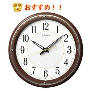 SEIKO CLOCK(セイコークロック) ファインライトNEO 自動点灯木枠アナログ電波掛時計(茶) KX395B｜yosii-bungu