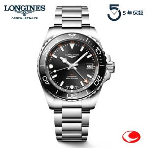 LONGINES ロンジン 腕時計 ハイドロコンクエスト GMT ブラックダイアル 41mm　300m防水　自動巻 L3.790.4.56.6 正規品（５年間保証）｜yosii-bungu