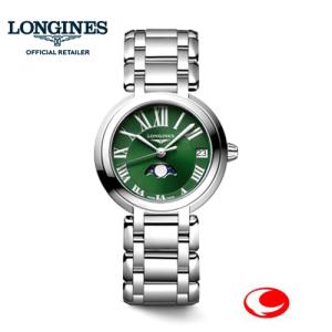 LONGINES ロンジン 腕時計 (プリマルナ)　L8.115.4.61.6  グリーン レディース 30.5mmサイズ　ロンジン プリマルナ　クォーツ（6時位置にムーンフェイズ表示）｜yosii-bungu