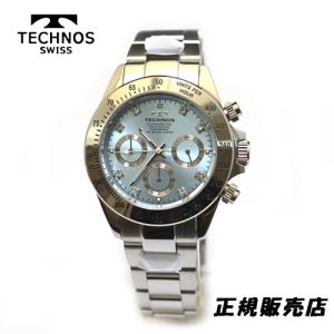 テクノス 腕時計　T4A66SI  (TECHNOS)  クロノグラフウォッチ　アイスブルー　｜yosii-bungu