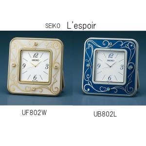 セイコー　 レスポーワール　 置時計   (Lespoir)  UF802W（ゴールド)  UF802L(シルバー）｜yosii-bungu