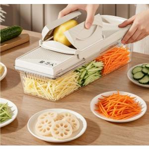 多機能ガーリックプレス 野菜スライサー 万能カッター 業務用 野菜カッター 千切り器 安全 シュレッダー チョッパー 手を守り作業負担を軽減 キッチン 調理器具