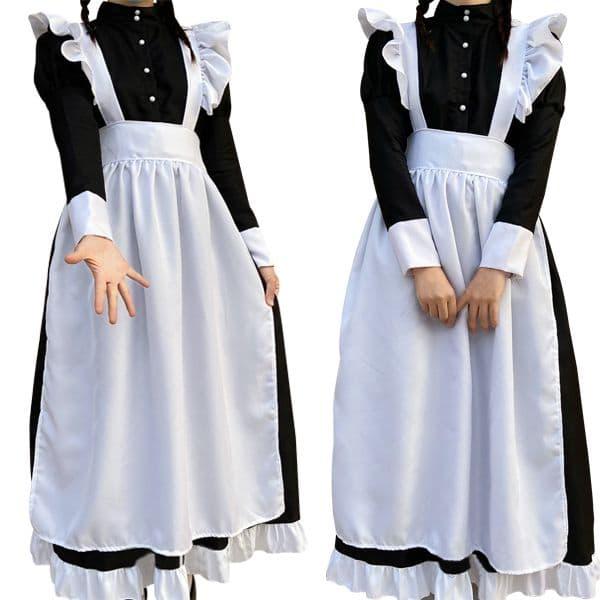 メイド服 ロング コスプレ衣装 長袖 エプロン クラシカル ロイヤルメイド レディース 大人用 イギ...