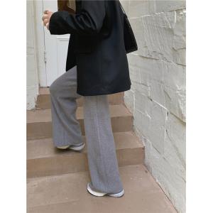 パンツ リブニット ワイドパンツ 全7色 冬 ...の詳細画像4