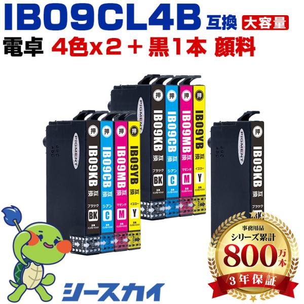送料無料 IB09CL4B×2 + IB09KB (IB09Aの大容量) 顔料 お得な9個セット エ...
