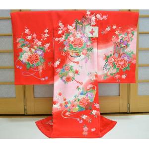 祝い着 袷 一つ身 でんちセット 一つ身セット 正絹 女の子 お宮参り 鶴