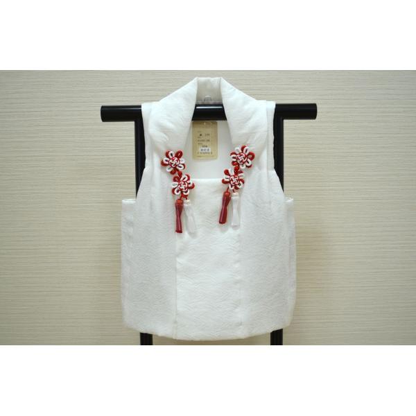 女の子 七五三 かわいい 被布 白 正絹 ３歳用 日本製 ngs-hifu-26