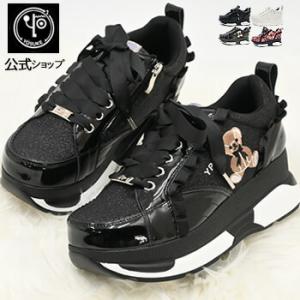 公式SHOP特典キズ補修液付 / ヨースケ YOSUKE 厚底スニーカー レディース りぼん ワッペン付き 歩きやすい 5.5cm 厚底フラット