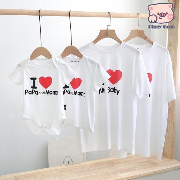 爆買 親子 ペアルック ベビー ロンパース ママ お揃い 服 ペア カップル ペアルック 親子 ペア...